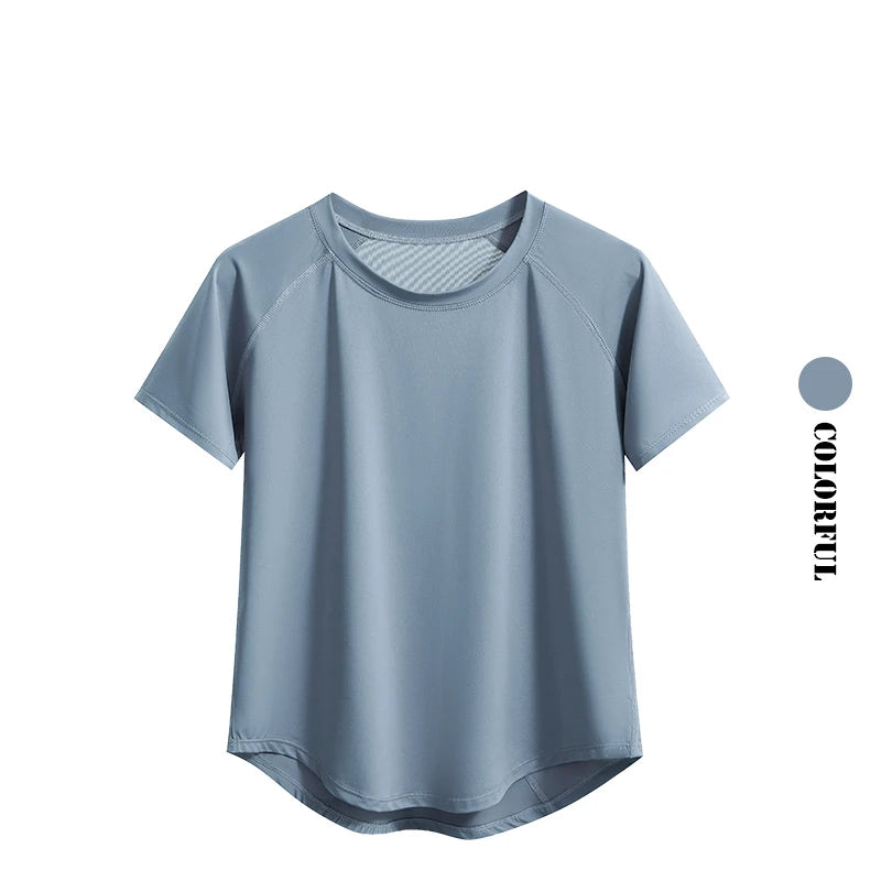 DRUR Quick-Dry Yoga Shirt - Round Neck, Short Sleeve Sportswear 2025