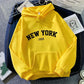 New York Letter Hoodie - Y2K Oversized Fleece Sweatshirt