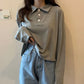 Youthful Knit Polo Crop Top - Short Sleeve