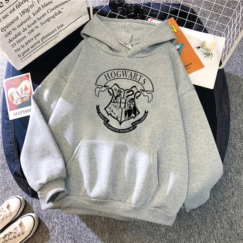 Hogwarts Y2K Hoodie - Oversized Velvet Fleece Sweatshirt