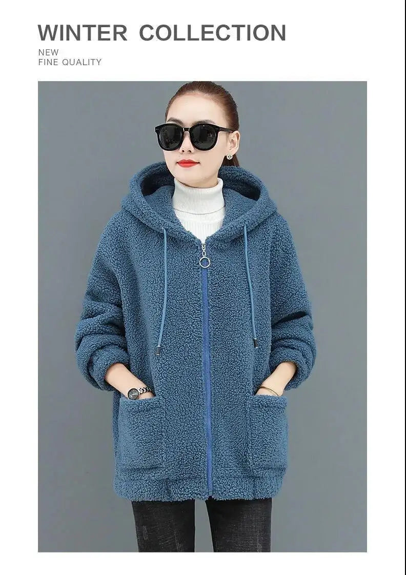 Thick Velvet Fleece Hoodie - Zipper Cardigan, Casual Winter Wear
