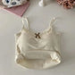 Lace Bow Corset Camisole - Sleeveless Slim Crop Top with Chest Pad for Summer Elegance