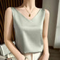 Satin Silk Lace Tank Top - V-Neck Sleeveless Camisole (S-3XL