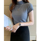 2024 Summer Turtleneck Knit Blouse - Short Sleeve