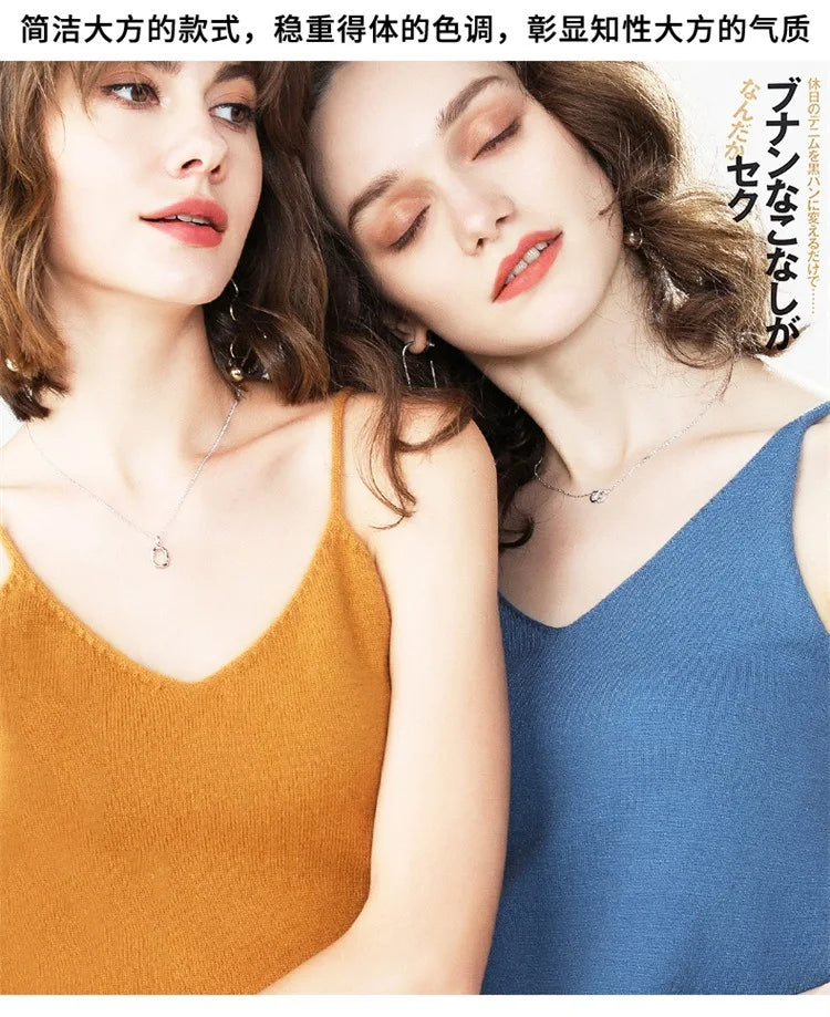 Cashmere Wool Camisole - V-Neck Knitted Base Vest (2023)