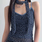 Leopard Print Mesh Camisole - Double Layer, Backless Y2K Style
