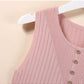 Elegant Knit V-Neck Tank Top - Sleeveless & Striped