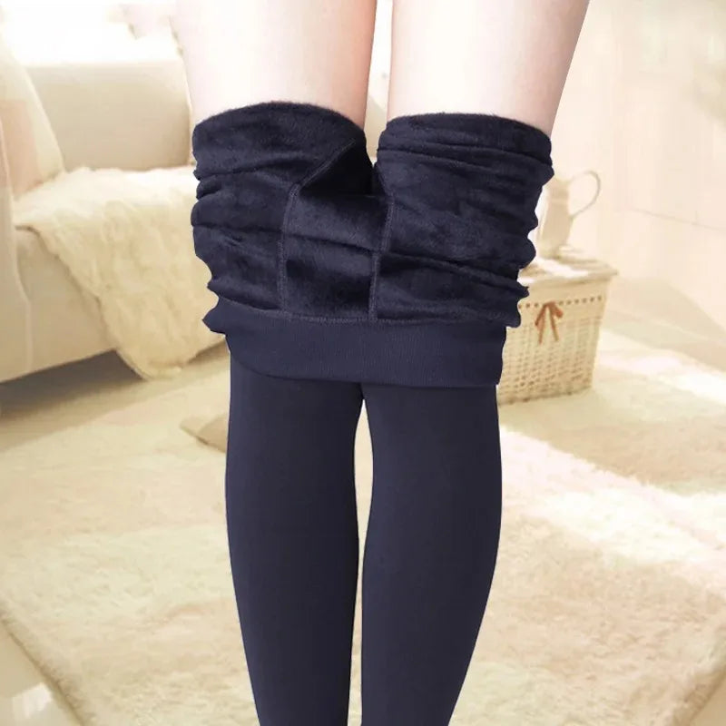 Velvet Fleece-Lined Thermal Leggings – Thick, Warm, and Stretchy Winter Pants