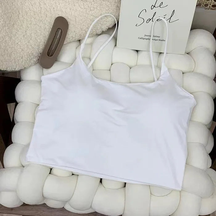 Ice Silk Padded Camisole - Sexy Summer Crop Top & Tube Bra
