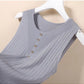 Elegant Knit V-Neck Tank Top - Sleeveless & Striped