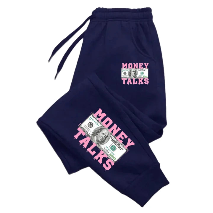 Money Talks Print Sweatpants - Trendy Hip-Hop Joggers with Pockets