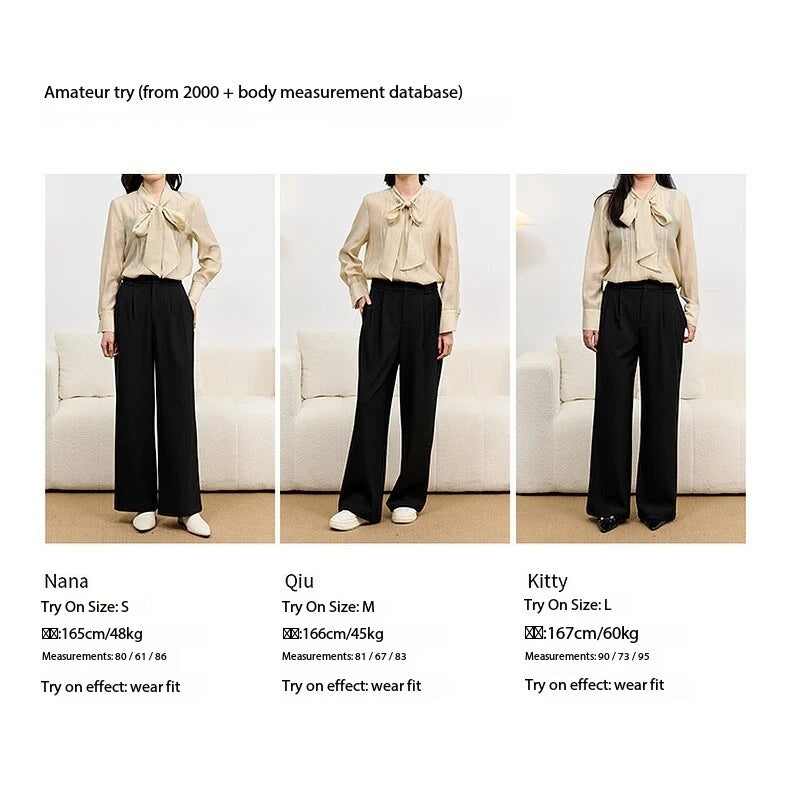 SENTUBILA Lyocell Lace-Up Blouse - Loose Fit Spring 2025 Office Shirt for Women
