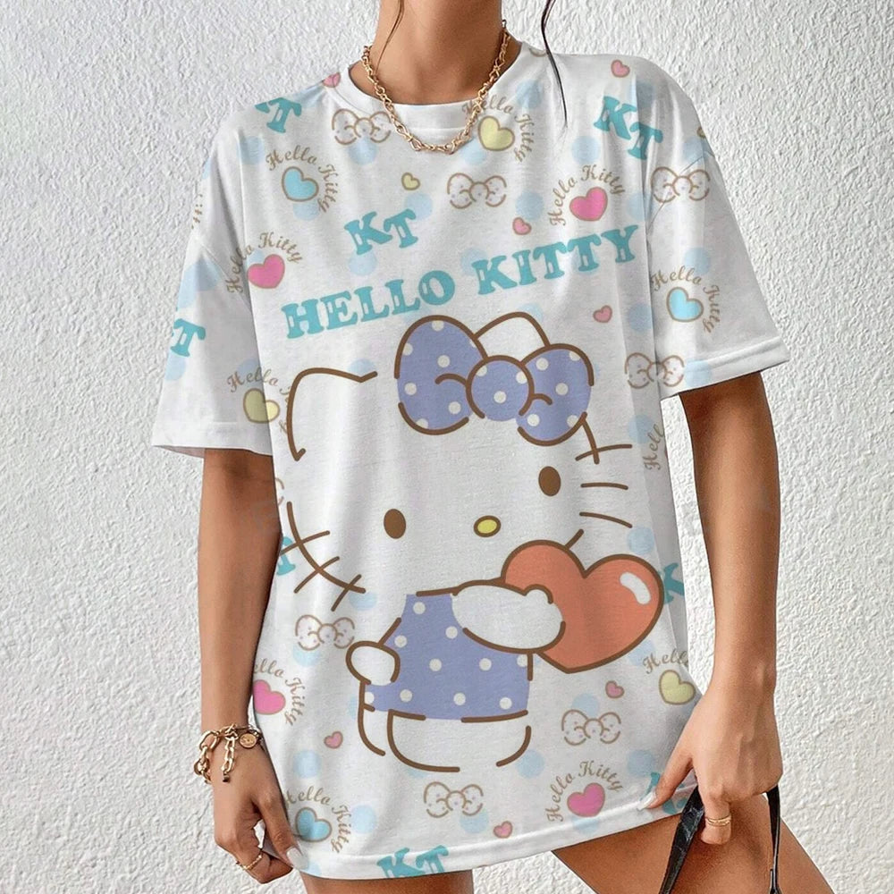 Hello Kitty Aesthetic T-Shirt - Short Sleeve Festival Streetwear