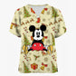 Mickey Mouse Nursing Scrub Top - V-Neck with Pockets, Christmas Edition
