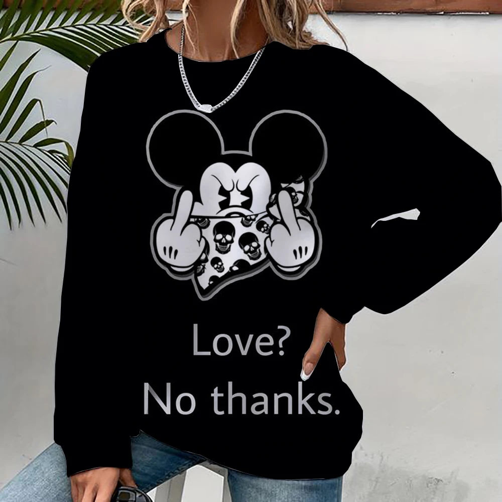 Disney Mickey Mouse Hoodie - Harajuku Style, Long Sleeve Sweatshirt