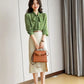 Polka Dot Shawl Collar Blouse - Bow Detail, Long Sleeve