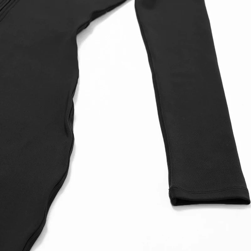 Warm Plush One-Piece Sports Jumpsuit – Women's Winter Fitness Tracksuit