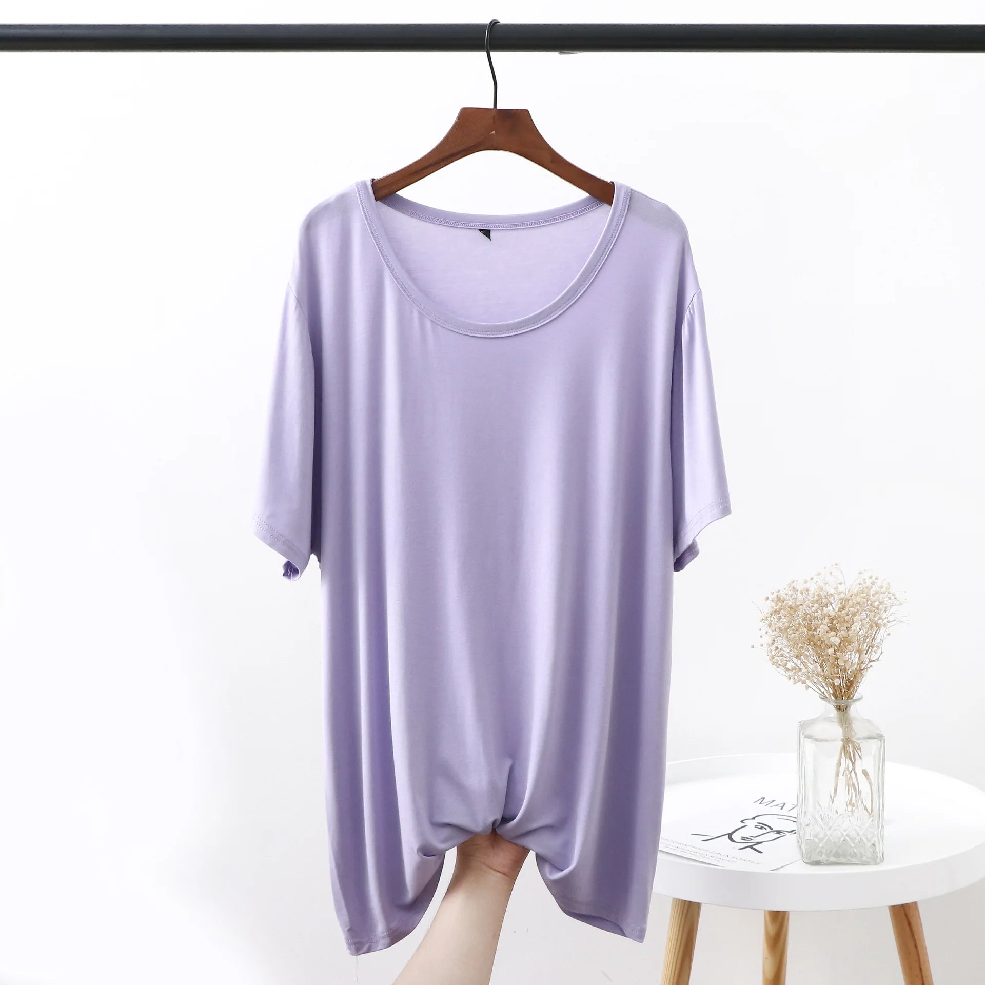 Plus Size Modal T-Shirt - Short Sleeve O-Neck Summer Top (XL-6XL)