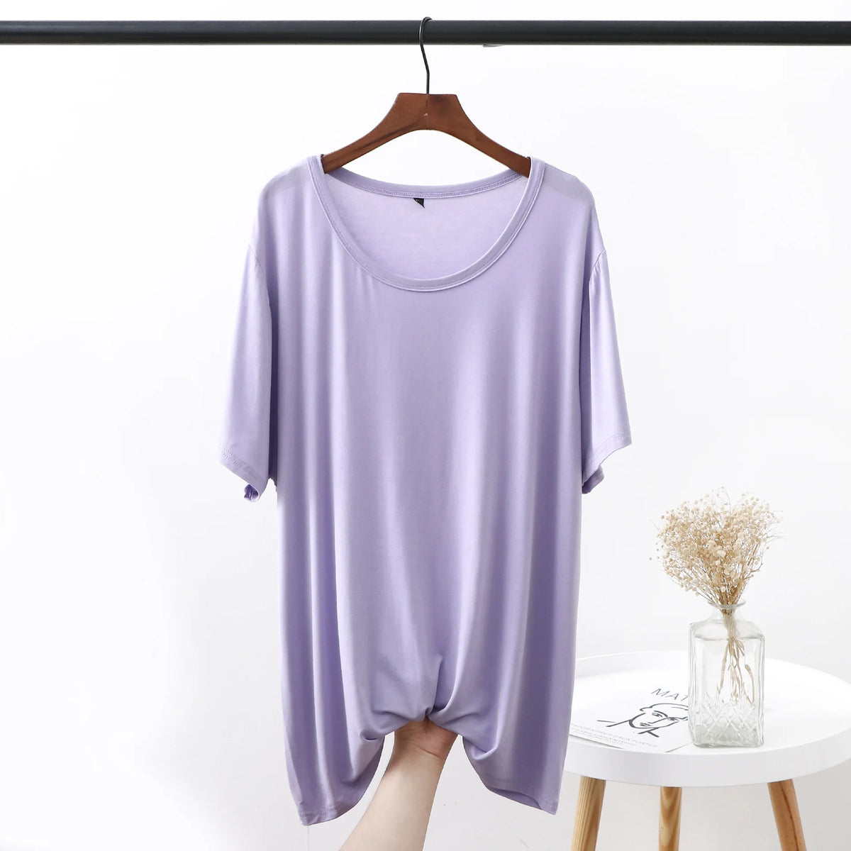 Plus Size Modal T-Shirt - Short Sleeve O-Neck Summer Top (XL-6XL)