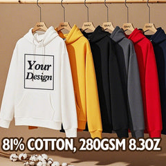 Custom Cotton Hoodie - Personalized Logo/Design Sweatshirt (Unisex)