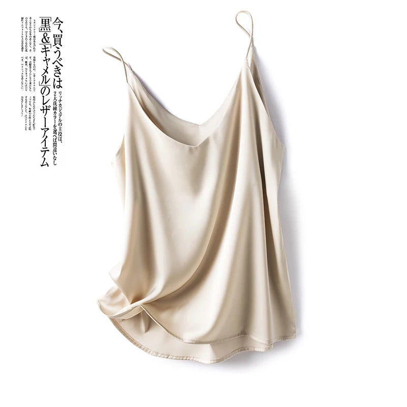 Real Silk V-Neck Camisole - Black & White, Spring/Summer 2023