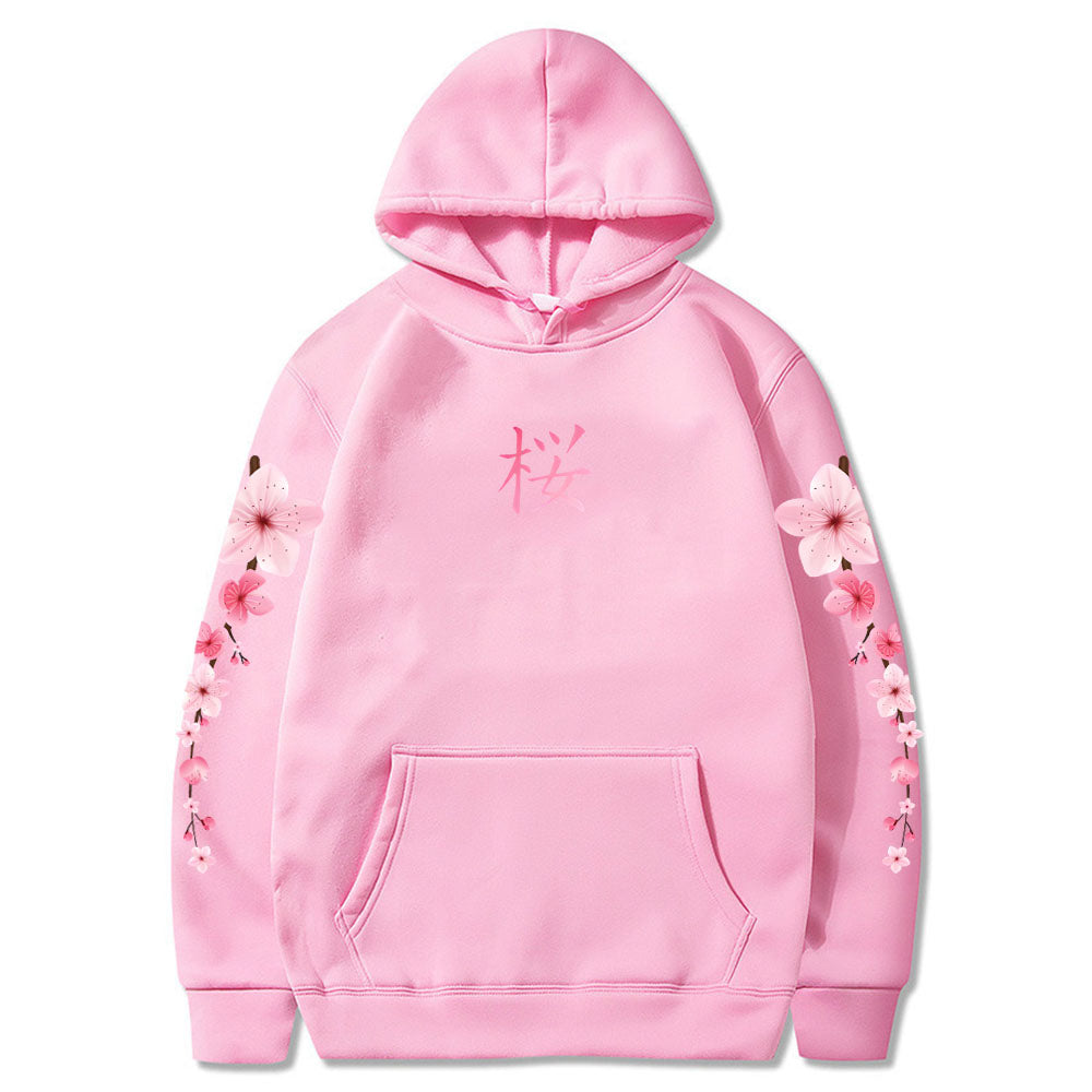 Sakura Graphic Hoodie - Unisex Winter Pullover with Pocket