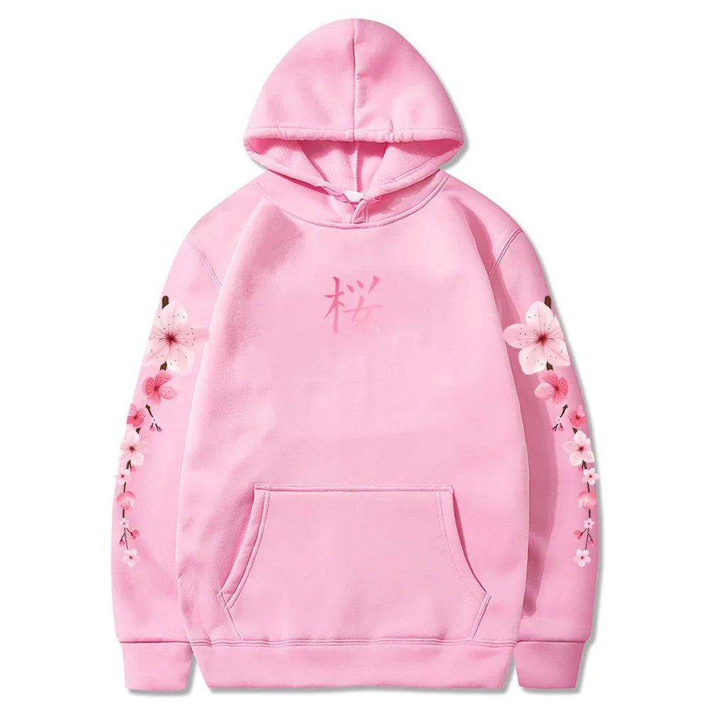 Sakura Graphic Hoodie - Unisex Winter Pullover with Pocket