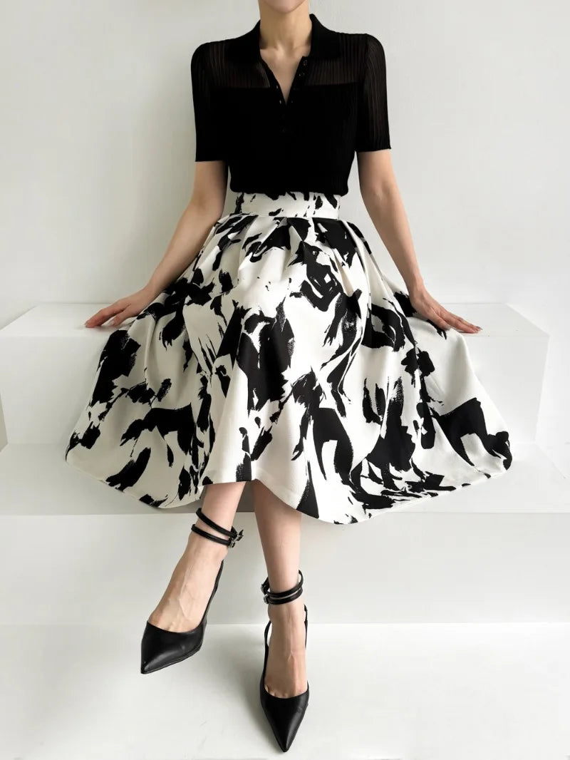 Ice Silk Polo Crop Top - Hollow-Out, Short Sleeve Korean Style