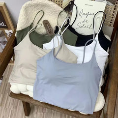 Ice Silk Padded Camisole - Sexy Summer Crop Top & Tube Bra