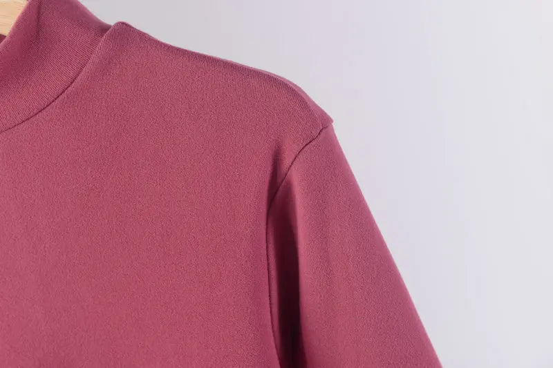 Plus Size Mock Neck T-Shirt - Long Sleeve, Warm Autumn/Winter Base Layer (XL-8XL)