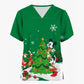 Mickey Mouse Nursing Scrub Top - V-Neck with Pockets, Christmas Edition