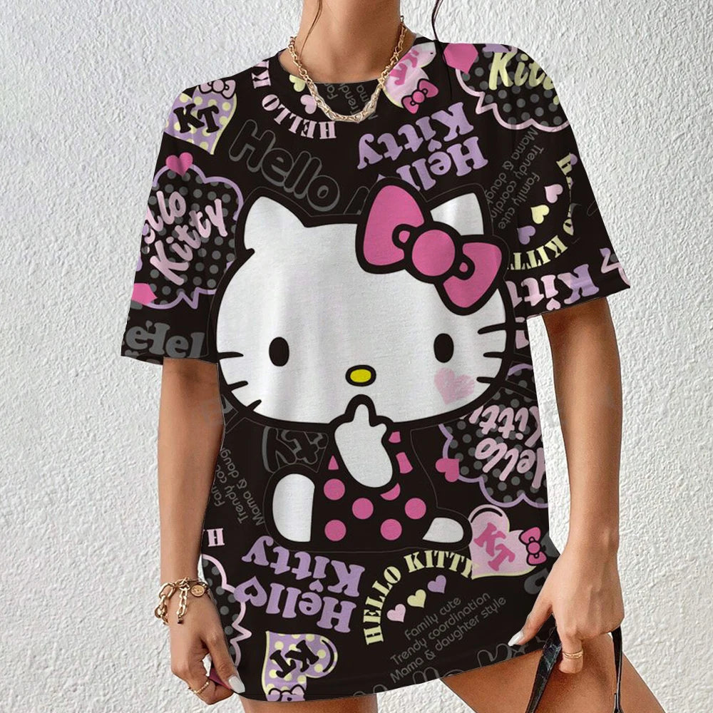 Hello Kitty Aesthetic T-Shirt - Short Sleeve Festival Streetwear