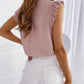 Sleeveless Ruffle Polka Dot Blouse - Lace-Up Bow