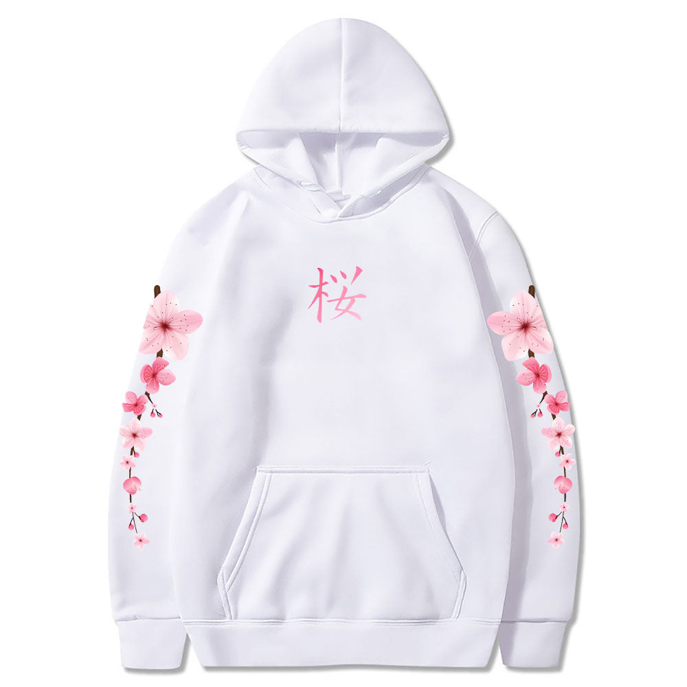 Sakura Graphic Hoodie - Unisex Winter Pullover with Pocket