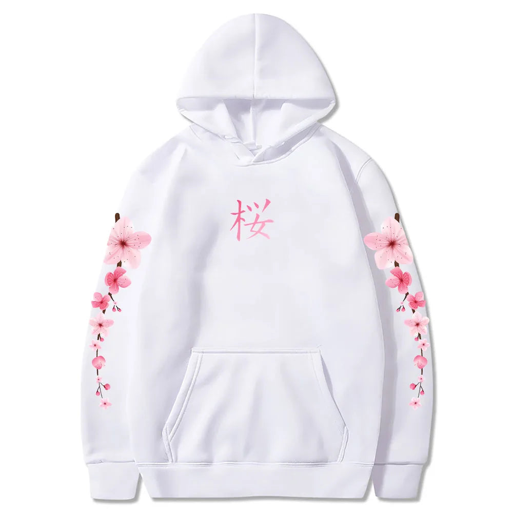 Sakura Graphic Hoodie - Unisex Winter Pullover with Pocket