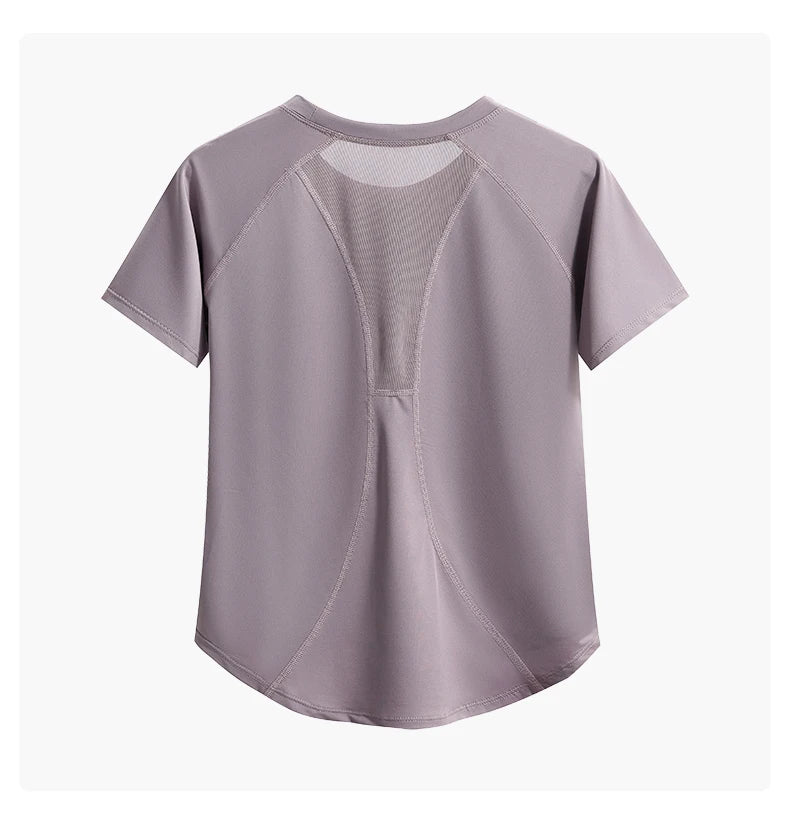 DRUR Quick-Dry Yoga Shirt - Round Neck, Short Sleeve Sportswear 2025