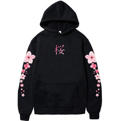 Sakura Graphic Hoodie - Unisex Winter Pullover with Pocket