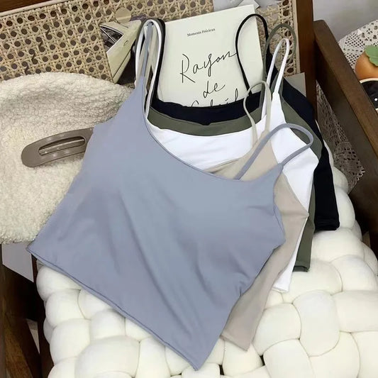 Ice Silk Padded Camisole - Sexy Summer Crop Top & Tube Bra