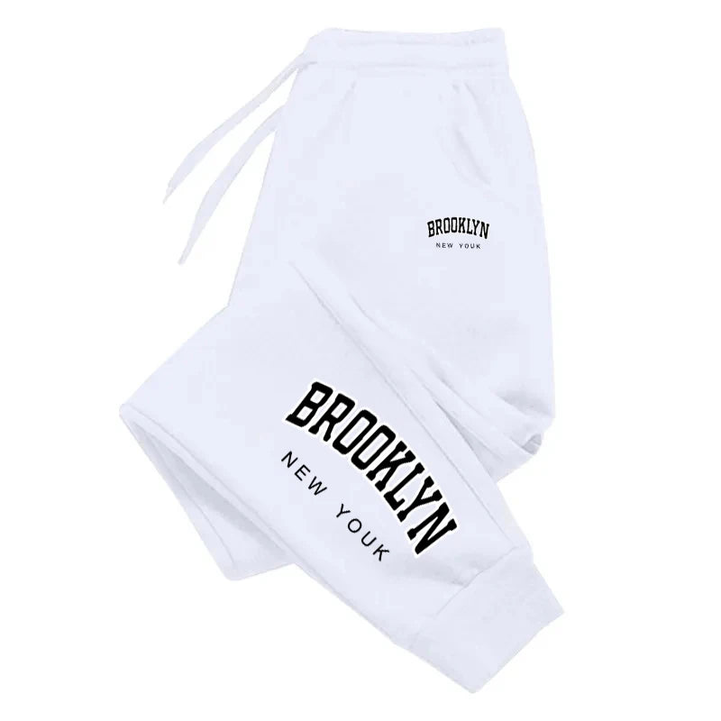 2024Womens Sweatpants Brooklyn Letter Print Tracksuit Trousers Street Versatile High Quality Casual Elastic Waist Harajuku Pants