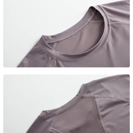 DRUR Quick-Dry Yoga Shirt - Round Neck, Short Sleeve Sportswear 2025