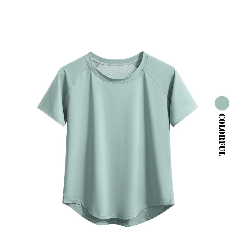 DRUR Quick-Dry Yoga Shirt - Round Neck, Short Sleeve Sportswear 2025