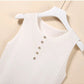 Elegant Knit V-Neck Tank Top - Sleeveless & Striped
