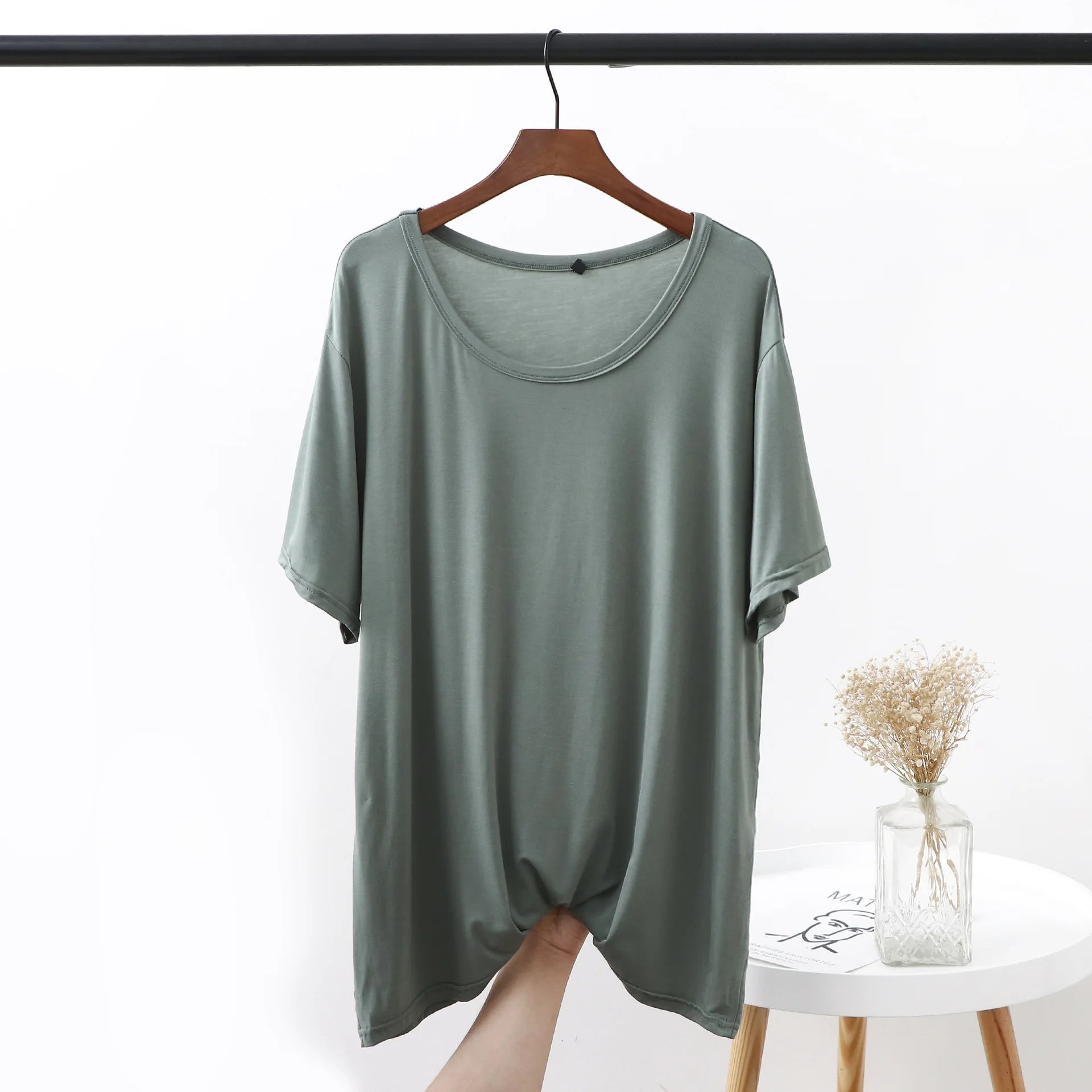 Plus Size Modal T-Shirt - Short Sleeve O-Neck Summer Top (XL-6XL)