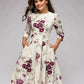 Vintage Pleated A-Line Tunic Dress - Elegant Long Sleeve Autumn Party Maxi Dress for Women