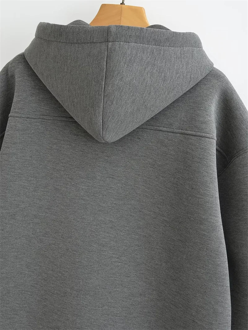 Oversized Zipper Hoodie - High Street Unisex Winter Sweatshirt