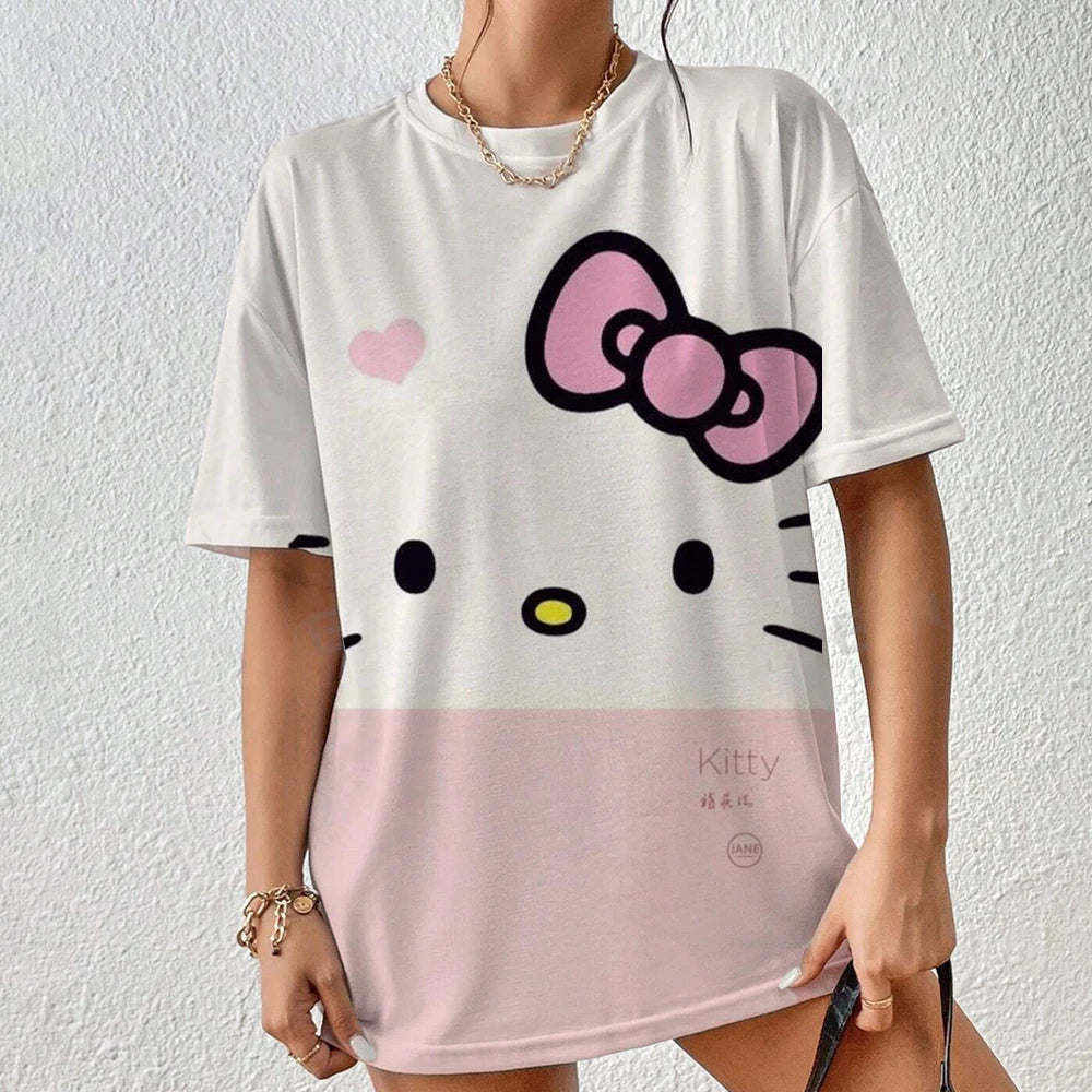 Hello Kitty Aesthetic T-Shirt - Short Sleeve Streetwear