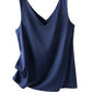 Satin Silk Lace Tank Top - V-Neck Sleeveless Camisole (S-3XL
