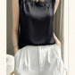 Elegant Silk Lace Camisole - Sleeveless Satin Top for Women