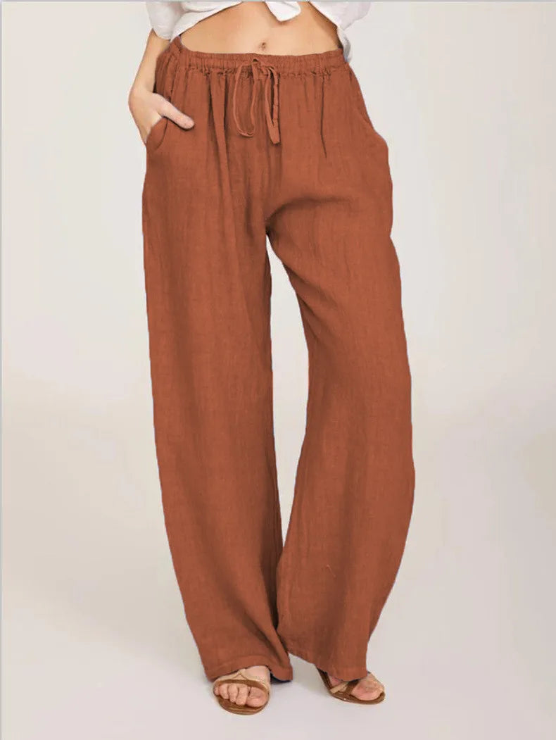 Casual Loose Cotton Linen Pants – Summer & Autumn European-American Style