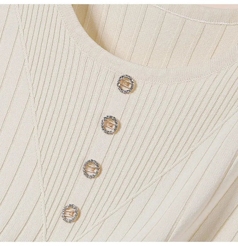 Elegant Knit V-Neck Tank Top - Sleeveless & Striped